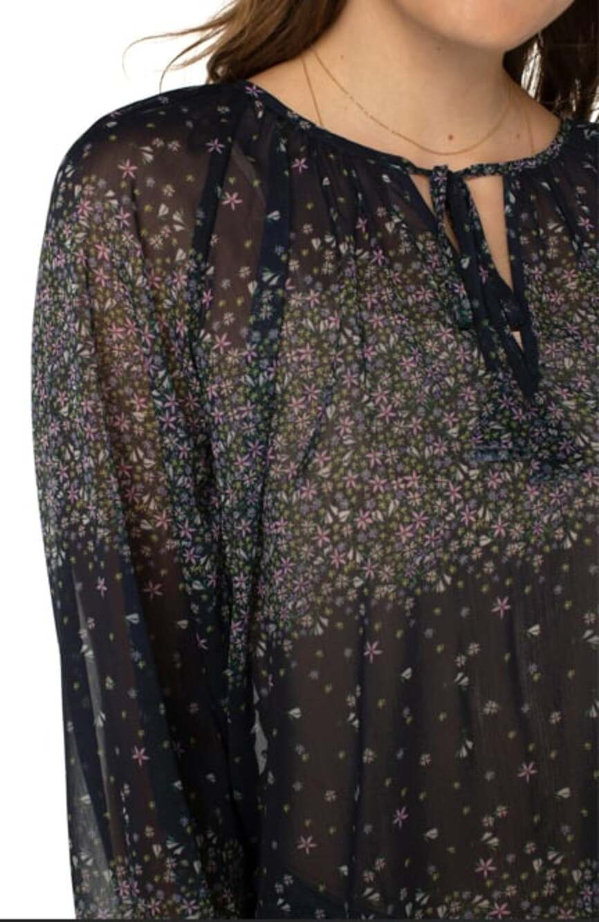 Liverpool Los Angeles Midnight Garden blouse medium cottagecore boho whimsical - Picture 4 of 11